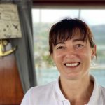 Carpe Diem 7 Croatia gulet yacht image of LLorena the hostess in the galley near Stinivas bay